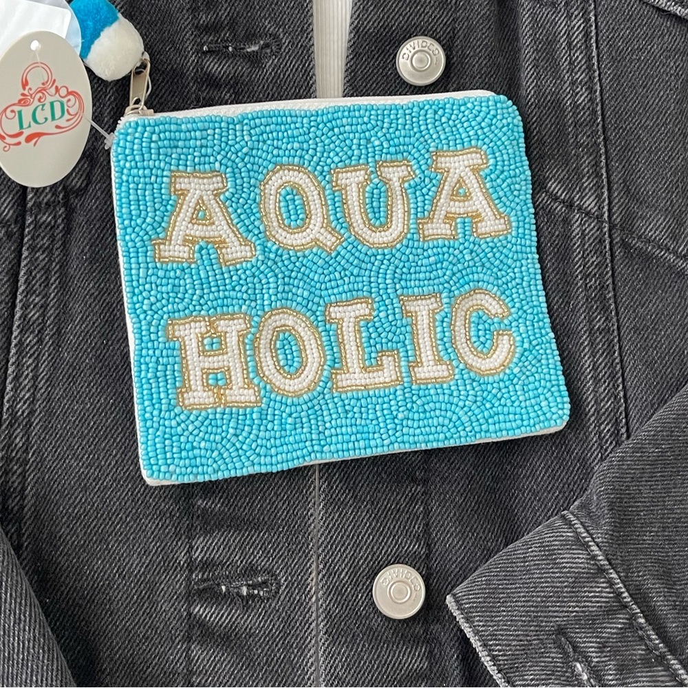 Aqua Holic Coin Pouch Seed Bead Coin Pouch Beaded Coin Bag Beaded Coin Purse - Picture 3 of 6